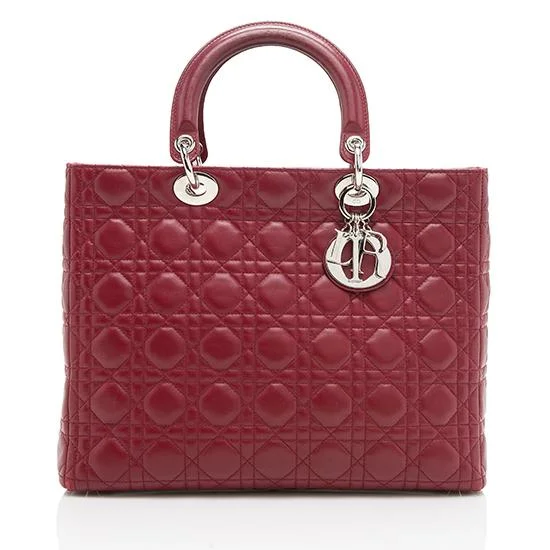 Trendsetting Christian Dior crossbody bags with a colorful strapDior Lambskin Lady Dior Large Tote