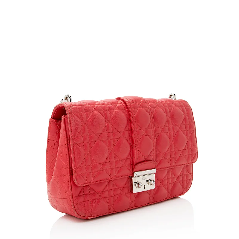 Christian Dior handbags with a back - pocket for quick storageDior Lambskin Miss Dior Medium Flap Bag - FINAL SALE (SHF-21858)