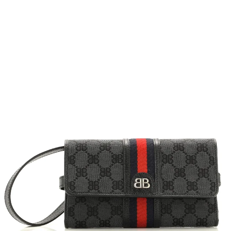 Women Gucci crossbody bags with a keychain holderx Gucci The Hacker Wallet on Strap BB Coated Canvas