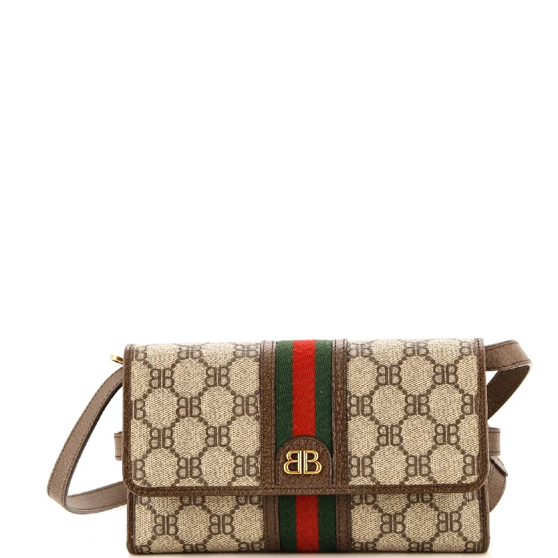 Ladies Gucci shoulder bags with a tassel decorationx Gucci The Hacker Wallet on Strap BB Coated Canvas