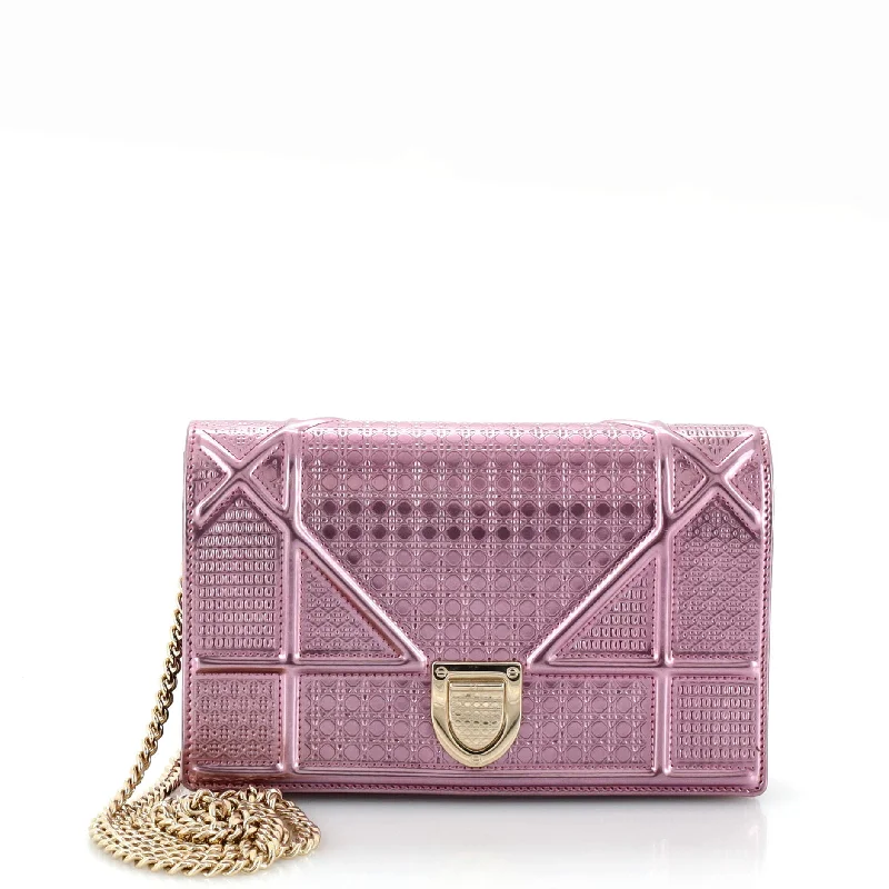 Stylish Christian Dior shoulder bags with a tassel - adorned zipperDiorama Wallet on Chain Cannage Embossed Calfskin