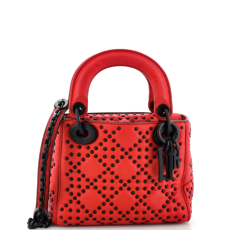 Christian Dior Saddle bags with a studded trim for a bold lookLady Dior Chain Bag Cannage Studded Calfskin Mini