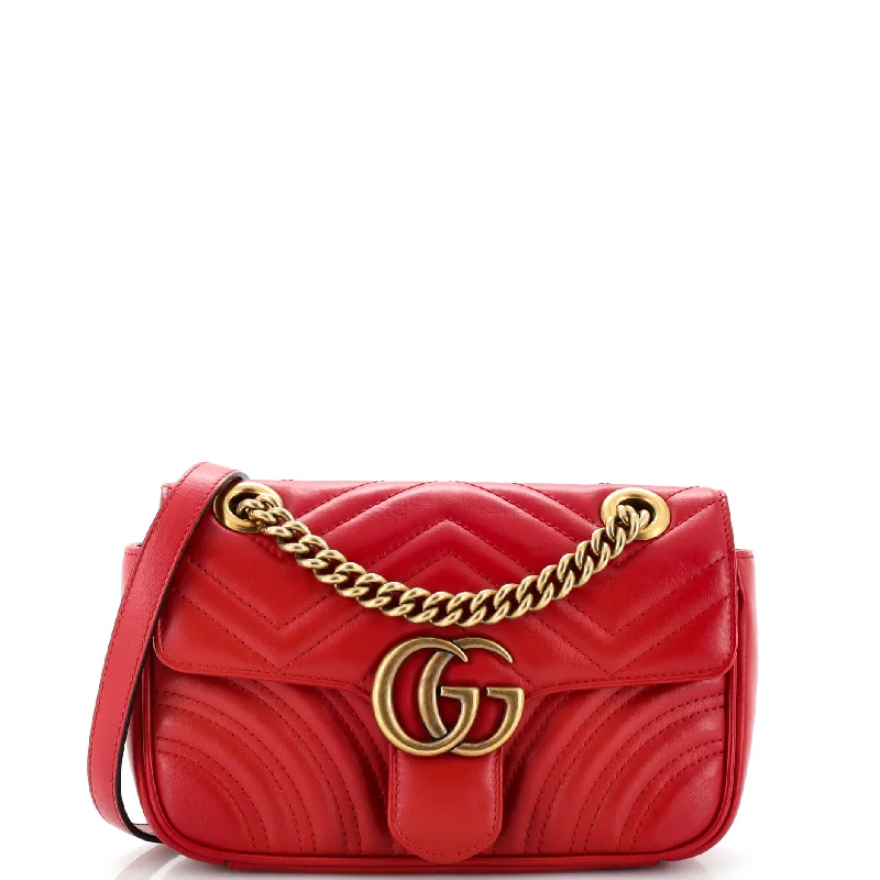 Gucci tote bags for women with a printed Gucci logoGG Marmont Flap Bag Matelasse Leather Mini