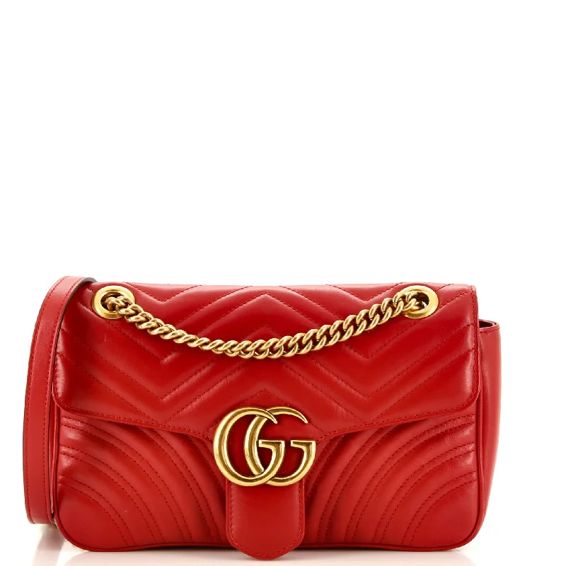 Gucci handbags for women with a back - zip pocketGG Marmont Flap Bag Matelasse Leather Small