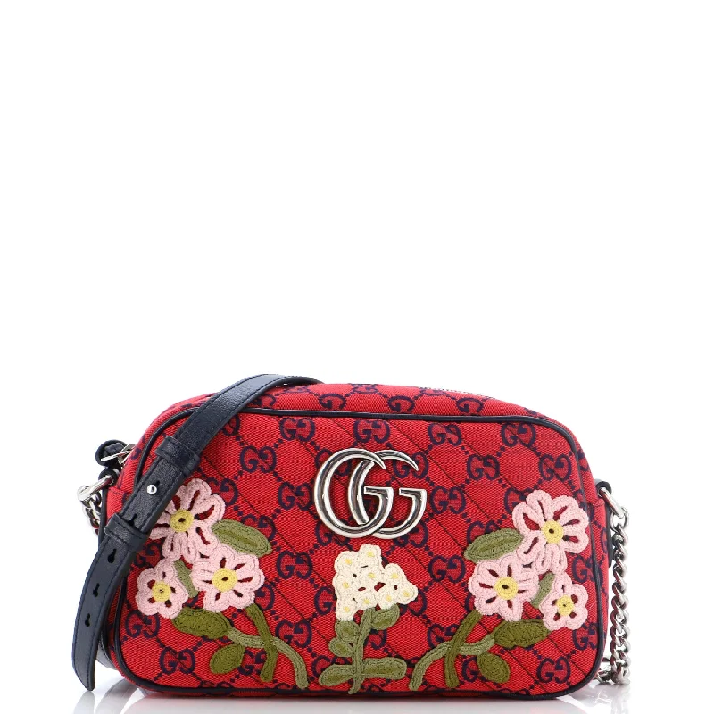 Gucci Dionysus bags for women with tiger - head claspsGG Marmont Shoulder Bag Embroidered Diagonal Quilted GG Canvas Small