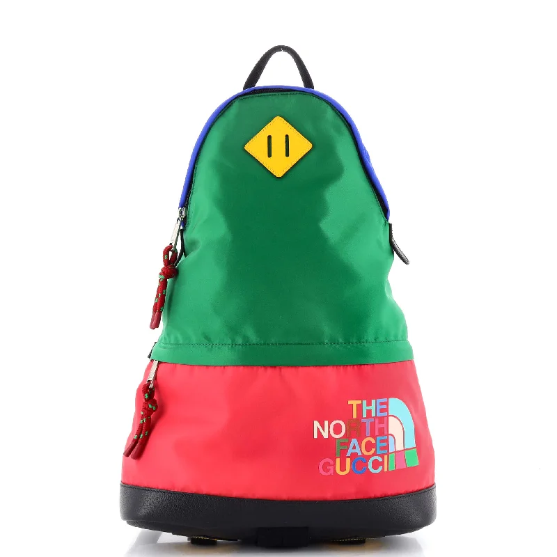 Gucci backpacks for women with a hidden back pocketGucci x The North Face Zip Backpack Printed Nylon Medium