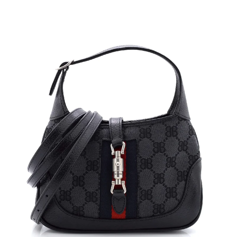 Women Gucci crossbody bags with a keychain holderx Gucci The Hacker Project Jackie 1961 Hobo BB Canvas Mini