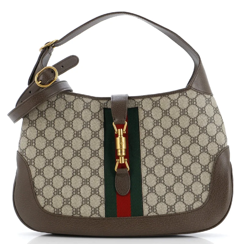 Gucci crossbody bags for women with adjustable leather strapsx Gucci The Hacker Project Jackie 1961 Hobo BB Coated Canvas Medium