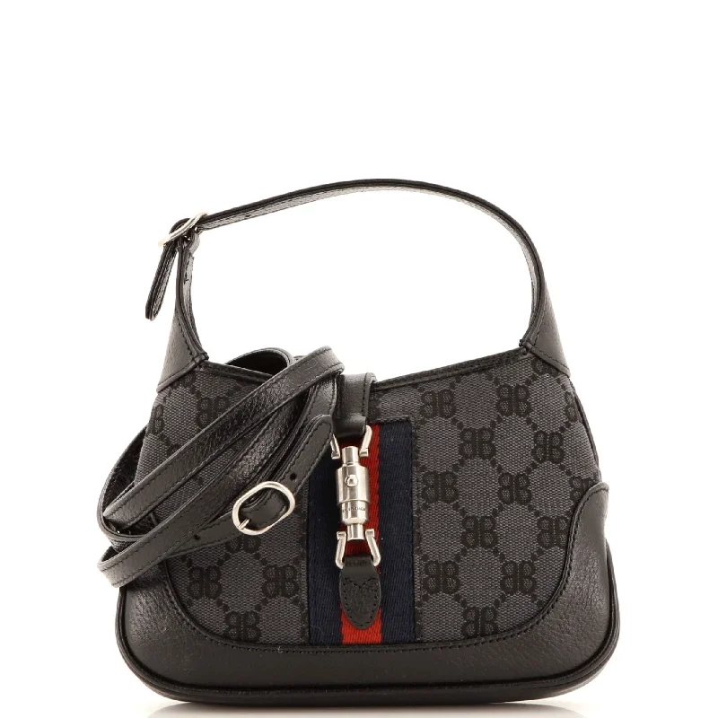 Gucci handbags for women with a back - zip pocketx Gucci The Hacker Project Jackie 1961 Hobo BB Coated Canvas Mini