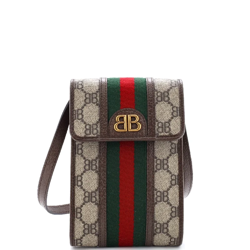 Women Gucci bags with interlocking G hardware for a classic lookx Gucci The Hacker Project Web Phone Bag BB Coated Canvas