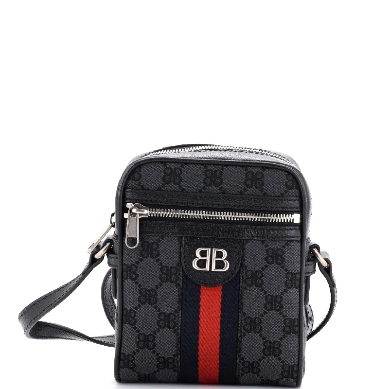 Gucci tote bags for women with a printed Gucci logox Gucci The Hacker Project Zip Messenger Bag BB Coated Canvas Mini