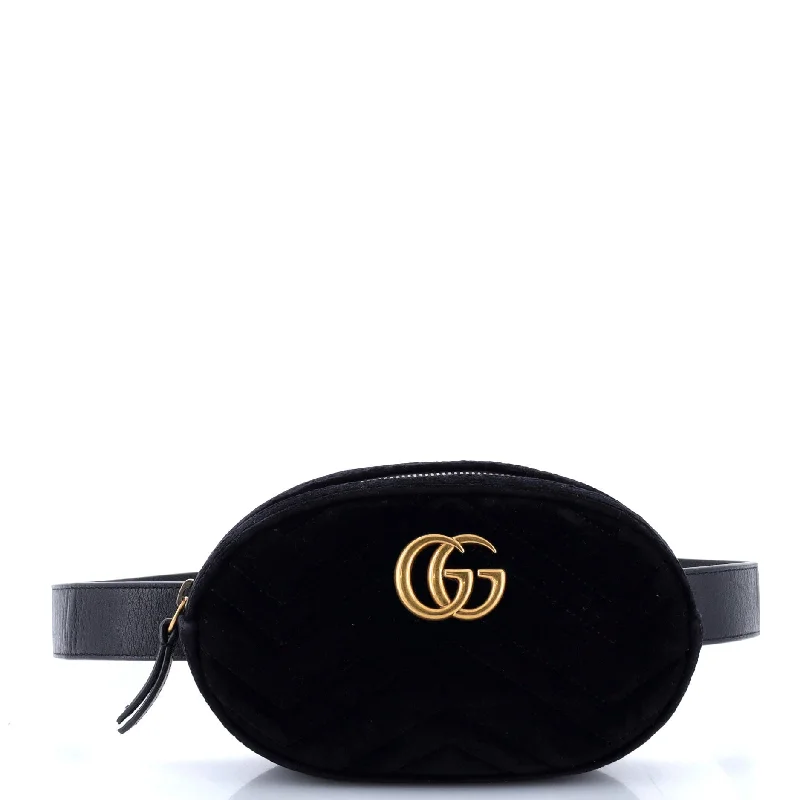 Women Gucci bags with a detachable mirror insideGG Marmont Belt Bag Matelasse Velvet