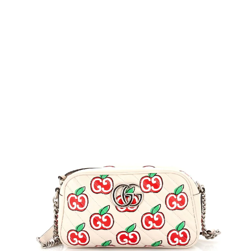 Women Gucci crossbody bags with a printed floral patternGG Marmont Shoulder Bag Printed Diagonal Quilted Leather Small