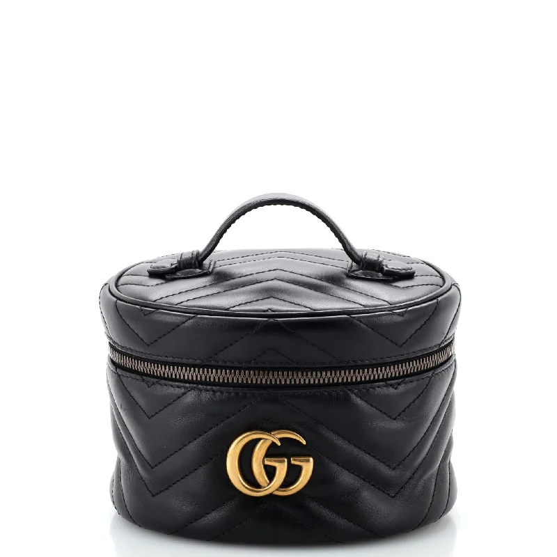 Medium - sized Women Gucci handbags for everyday useGG Marmont Top Handle Cosmetic Case Matelasse Leather Mini